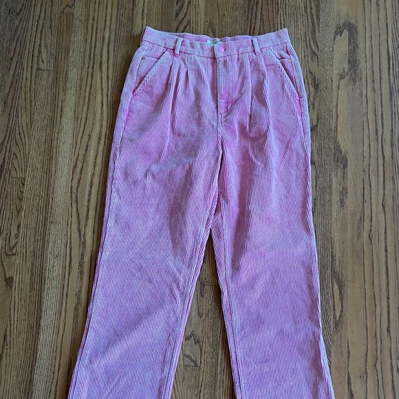 Teddy Fresh Pants - TEDDY FRESH Pink Acid Wash 100% Cotton Corduroy Pants Trousers   Women's Size 29